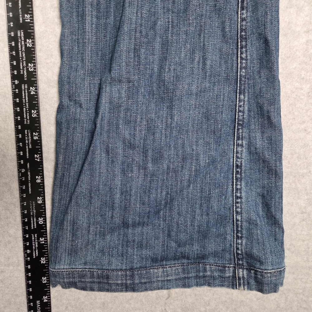 7 For All Mankind Women 28 Y2K Flare Bootcut Jeans Blue USA Front Patch Pocket - Picture 9 of 10